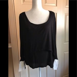 June & Hudson Long Sleeve w/ white leather cuffs